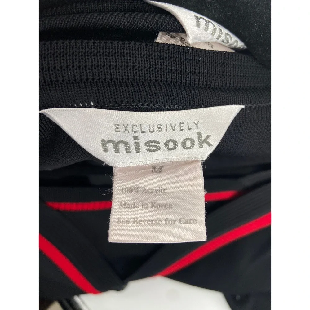 Misook Cardigan Twin Set Women Medium Black Classic Office‎ Designer Knit Preppy